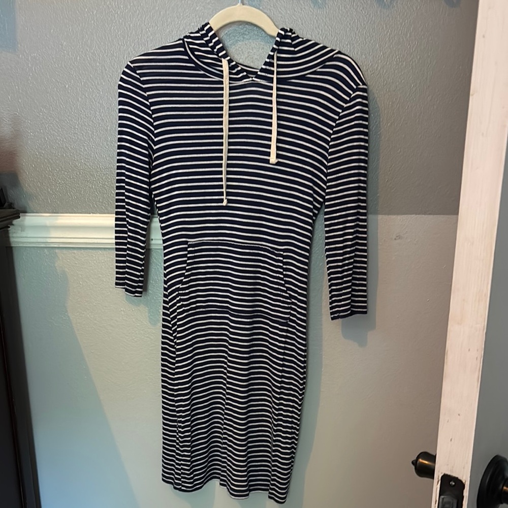 Blue and white stripe dress #568
